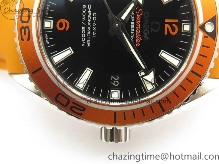 0317 Planet Ocean Professional Orange Bezel 42mm 1:1 VSF Best Edition on Orange Rubber Strap A8500 Super Clone Original 7947